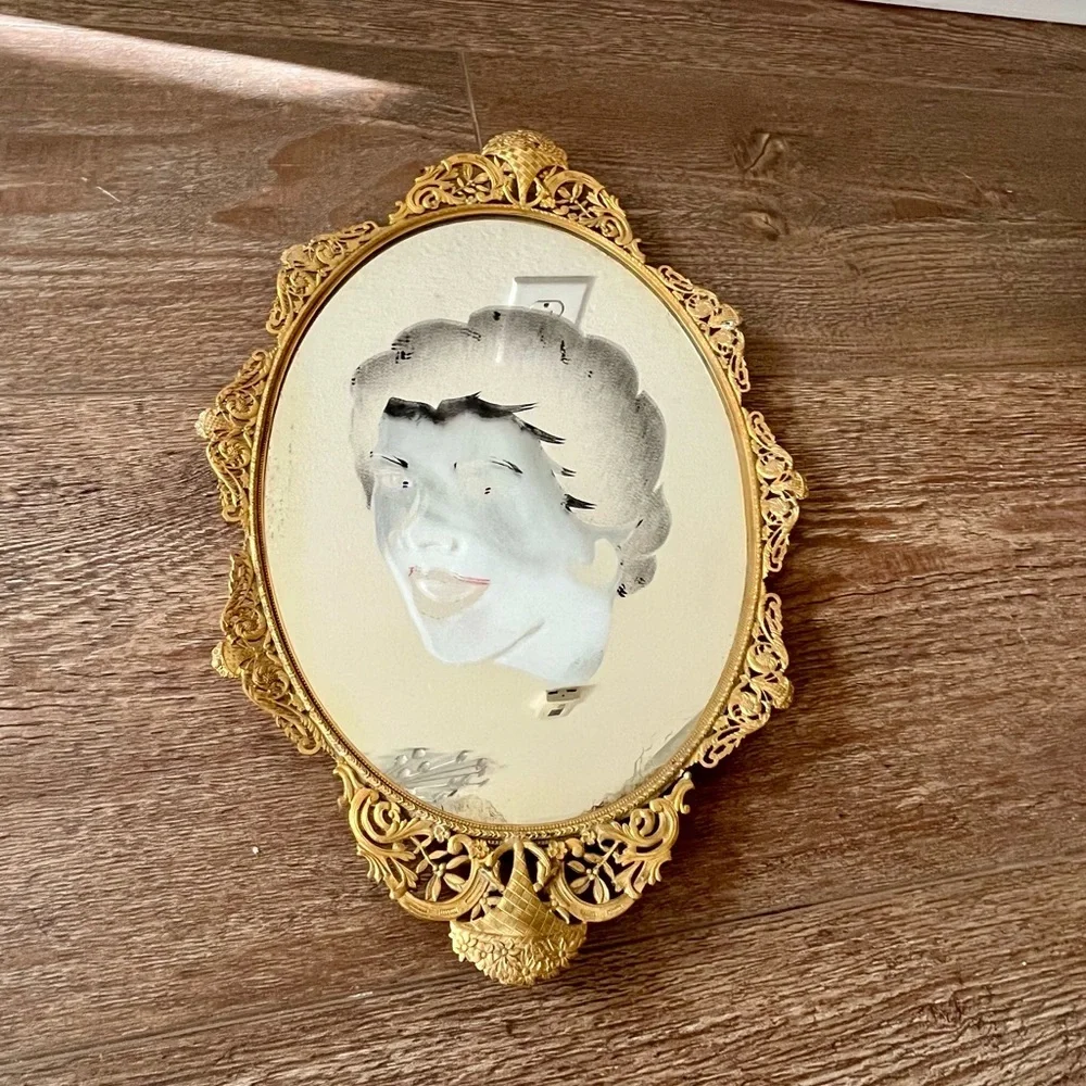 Elegant Gold Oval  Mirror 9/14 inch